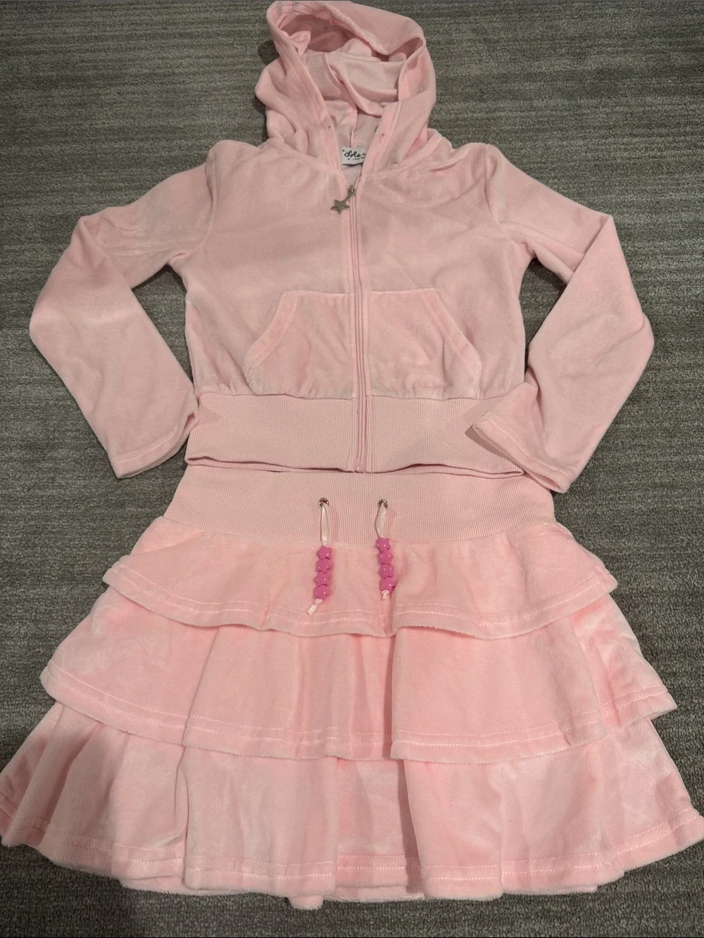 Lola + The Boys Velour Margot Set Pink | Girls Size 12 | Excellent Condition